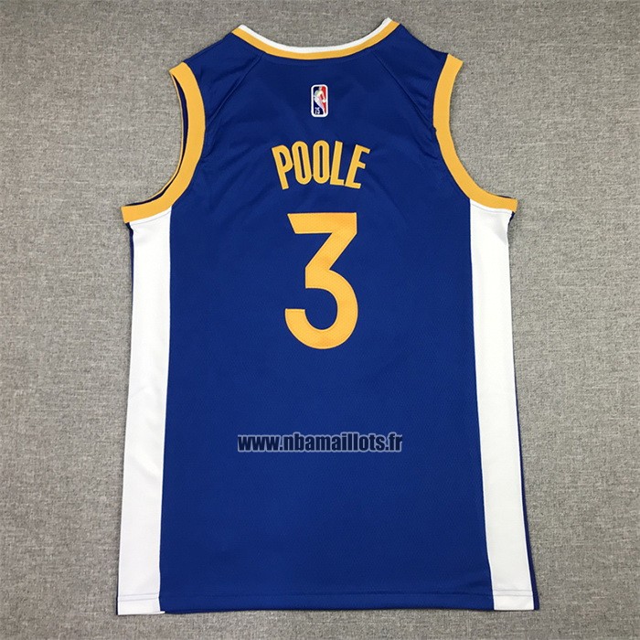 Maillot Golden State Warriors Jordan Poole NO 3 Icon Bleu